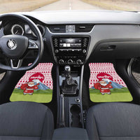 Japan Christmas Car Mats with Santa Mount Fuji Rising Sun and Festive Pattern Design - Wonder Print Shop