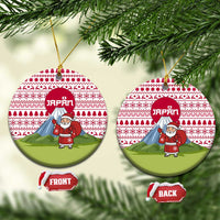 Japan Christmas Ceramic Ornament with Santa Mount Fuji Rising Sun and Festive Pattern Design - Wonder Print Shop