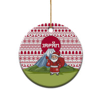 Japan Christmas Ceramic Ornament with Santa Mount Fuji Rising Sun and Festive Pattern Design - Wonder Print Shop