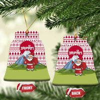 Japan Christmas Ceramic Ornament with Santa Mount Fuji Rising Sun and Festive Pattern Design - Wonder Print Shop