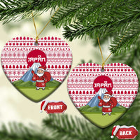 Japan Christmas Ceramic Ornament with Santa Mount Fuji Rising Sun and Festive Pattern Design - Wonder Print Shop