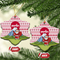 Japan Christmas Ceramic Ornament with Santa Mount Fuji Rising Sun and Festive Pattern Design - Wonder Print Shop