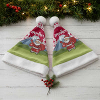 Japan Christmas Santa Hat with Santa Mount Fuji Rising Sun and Festive Pattern Design - Wonder Print Shop