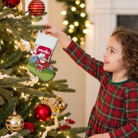 Japan Christmas Stocking with Santa Mount Fuji Rising Sun and Festive Pattern Design - Wonder Print Shop