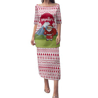 Japan Christmas Family Matching Puletasi and Hawaiian Shirt with Santa Mount Fuji Rising Sun and Festive Pattern Design - Wonder Print Shop