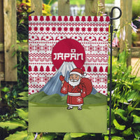 Japan Christmas Garden Flag with Santa Mount Fuji Rising Sun and Festive Pattern Design - Wonder Print Shop