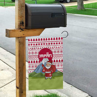 Japan Christmas Garden Flag with Santa Mount Fuji Rising Sun and Festive Pattern Design - Wonder Print Shop