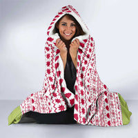 Japan Christmas Hooded Blanket with Santa Mount Fuji Rising Sun and Festive Pattern Design - Wonder Print Shop