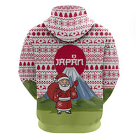 Japan Christmas Hoodie with Santa Mount Fuji Rising Sun and Festive Pattern Design - Wonder Print Shop
