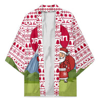 Japan Christmas Kimono with Santa Mount Fuji Rising Sun and Festive Pattern Design - Wonder Print Shop