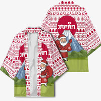 Japan Christmas Kimono with Santa Mount Fuji Rising Sun and Festive Pattern Design - Wonder Print Shop