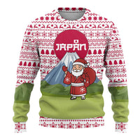 Japan Christmas Ugly Christmas Sweater with Santa Mount Fuji Rising Sun and Festive Pattern Design - Wonder Print Shop