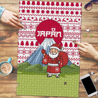 Japan Christmas Puzzle with Santa Mount Fuji Rising Sun and Festive Pattern Design - Wonder Print Shop