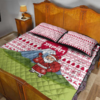 Japan Christmas Quilt Bed Set with Santa Mount Fuji Rising Sun and Festive Pattern Design - Wonder Print Shop