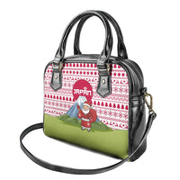 Japan Christmas Shoulder Handbag with Santa Mount Fuji Rising Sun and Festive Pattern Design - Wonder Print Shop