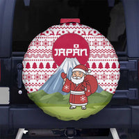 Japan Christmas Spare Tire Cover with Santa Mount Fuji Rising Sun and Festive Pattern Design - Wonder Print Shop