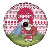 Japan Christmas Spare Tire Cover with Santa Mount Fuji Rising Sun and Festive Pattern Design - Wonder Print Shop