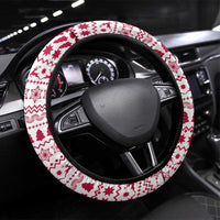 Japan Christmas Steering Wheel Cover with Santa Mount Fuji Rising Sun and Festive Pattern Design - Wonder Print Shop