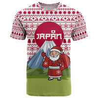 Japan Christmas T Shirt with Santa Mount Fuji Rising Sun and Festive Pattern Design - Wonder Print Shop
