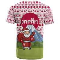 Japan Christmas T Shirt with Santa Mount Fuji Rising Sun and Festive Pattern Design - Wonder Print Shop