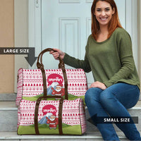 Japan Christmas Travel Bag with Santa Mount Fuji Rising Sun and Festive Pattern Design - Wonder Print Shop