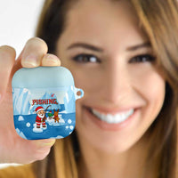 Christmas Fishing AirPods Case with Santa Claus Reindeer Iceberg and Merry Fishmas Design - Wonder Print Shop