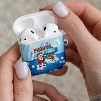 Christmas Fishing AirPods Case with Santa Claus Reindeer Iceberg and Merry Fishmas Design - Wonder Print Shop