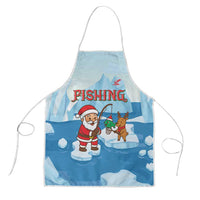 Christmas Fishing Apron with Santa Claus Reindeer Iceberg and Merry Fishmas Design - Wonder Print Shop