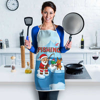 Christmas Fishing Apron with Santa Claus Reindeer Iceberg and Merry Fishmas Design - Wonder Print Shop