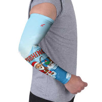 Christmas Fishing Arm Sleeves with Santa Claus Reindeer Iceberg and Merry Fishmas Design - Wonder Print Shop