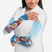 Christmas Fishing Arm Sleeves with Santa Claus Reindeer Iceberg and Merry Fishmas Design - Wonder Print Shop