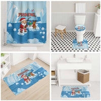 Christmas Fishing Bathroom Set with Santa Claus Reindeer Iceberg and Merry Fishmas Design - Wonder Print Shop