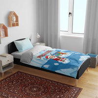 Christmas Fishing Bedding Set with Santa Claus Reindeer Iceberg and Merry Fishmas Design - Wonder Print Shop