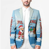 Christmas Fishing Blazer with Santa Claus Reindeer Iceberg and Merry Fishmas Design - Wonder Print Shop