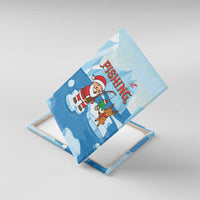 Christmas Fishing Canvas Wall Art with Santa Claus Reindeer Iceberg and Merry Fishmas Design - Wonder Print Shop