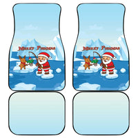 Christmas Fishing Car Mats with Santa Claus Reindeer Iceberg and Merry Fishmas Design - Wonder Print Shop