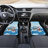 Christmas Fishing Car Mats with Santa Claus Reindeer Iceberg and Merry Fishmas Design - Wonder Print Shop