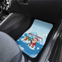 Christmas Fishing Car Mats with Santa Claus Reindeer Iceberg and Merry Fishmas Design - Wonder Print Shop