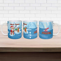 Christmas Fishing Ceramic Mug with Santa Claus Reindeer Iceberg and Merry Fishmas Design - Wonder Print Shop