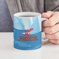 Christmas Fishing Ceramic Mug with Santa Claus Reindeer Iceberg and Merry Fishmas Design - Wonder Print Shop