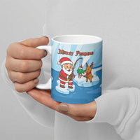 Christmas Fishing Ceramic Mug with Santa Claus Reindeer Iceberg and Merry Fishmas Design - Wonder Print Shop