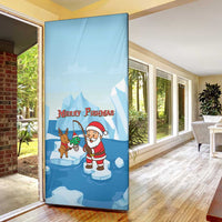 Christmas Fishing Door Cover with Santa Claus Reindeer Iceberg and Merry Fishmas Design - Wonder Print Shop