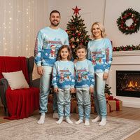 Christmas Fishing Christmas Pajama Set with Santa Claus Reindeer Iceberg and Merry Fishmas Design - Wonder Print Shop