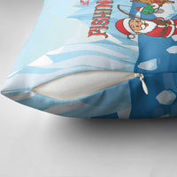 Christmas Fishing Pillow Cover with Santa Claus Reindeer Iceberg and Merry Fishmas Design - Wonder Print Shop
