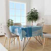 Christmas Fishing Tablecloth with Santa Claus Reindeer Iceberg and Merry Fishmas Design - Wonder Print Shop