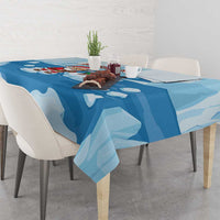 Christmas Fishing Tablecloth with Santa Claus Reindeer Iceberg and Merry Fishmas Design - Wonder Print Shop