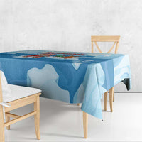 Christmas Fishing Tablecloth with Santa Claus Reindeer Iceberg and Merry Fishmas Design - Wonder Print Shop