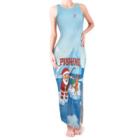 Christmas Fishing Tank Maxi Dress with Santa Claus Reindeer Iceberg and Merry Fishmas Design - Wonder Print Shop