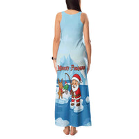 Christmas Fishing Tank Maxi Dress with Santa Claus Reindeer Iceberg and Merry Fishmas Design - Wonder Print Shop