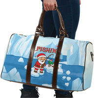 Christmas Fishing Travel Bag with Santa Claus Reindeer Iceberg and Merry Fishmas Design - Wonder Print Shop